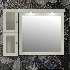 Opadiris Зеркало для ванной Мираж 80 с козырьком, слоновая кость – фотография-3